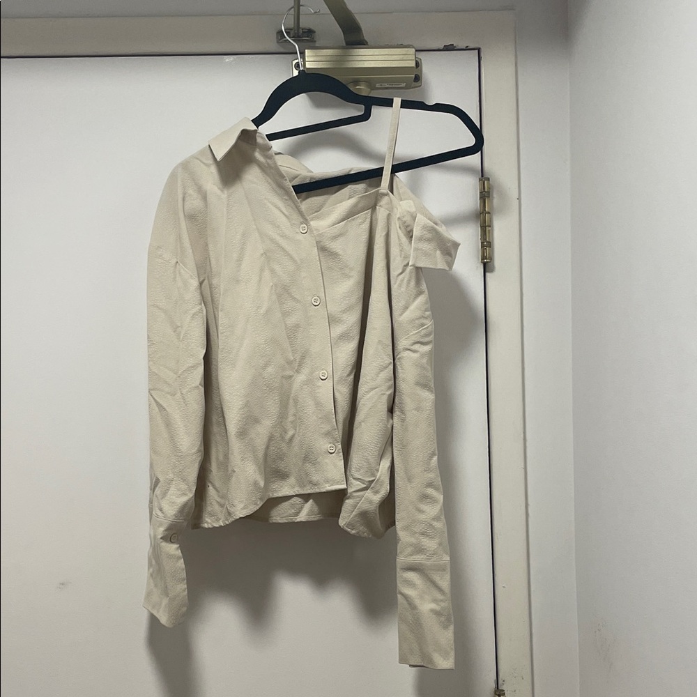 OAK + FORT Light Beige Cropped Blazer